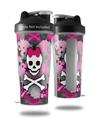 Decal Style Skin Wrap works with Blender Bottle 28oz Princess Skull Heart Pink (BOTTLE NOT INCLUDED)