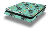 Vinyl Decal Skin Wrap compatible with Sony PlayStation 4 Slim Console Coconuts Palm Trees and Bananas Seafoam Green (PS4 NOT INCLUDED)