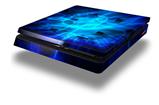 Vinyl Decal Skin Wrap compatible with Sony PlayStation 4 Slim Console Cubic Shards Blue (PS4 NOT INCLUDED)