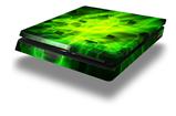 Vinyl Decal Skin Wrap compatible with Sony PlayStation 4 Slim Console Cubic Shards Green (PS4 NOT INCLUDED)