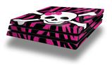 Vinyl Decal Skin Wrap compatible with Sony PlayStation 4 Pro Console Pink Zebra Skull (PS4 NOT INCLUDED)