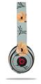 WraptorSkinz Skin Decal Wrap compatible with Beats Solo 2 and Solo 3 Wireless Headphones Poppy Orange Light Blue (HEADPHONES NOT INCLUDED)