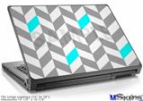 Laptop Skin (Large) - Chevrons Gray And Aqua