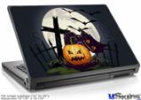 Laptop Skin (Large) - Halloween Jack O Lantern and Cemetery Kitty Cat