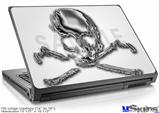 Laptop Skin (Large) - Chrome Skull on White