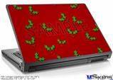 Laptop Skin (Large) - Holly Leaves on Red