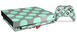 Skin Wrap for XBOX One X Console and Controller Kearas Polka Dots Mint And Gray