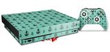 Skin Wrap for XBOX One X Console and Controller Nautical Anchors Away 02 Seafoam Green