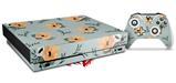 Skin Wrap for XBOX One X Console and Controller Poppy Orange Light Blue