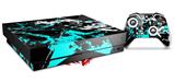 Skin Wrap for XBOX One X Console and Controller Baja 0003 Neon Teal