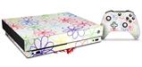 Skin Wrap for XBOX One X Console and Controller Kearas Flowers on White