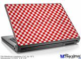 Laptop Skin (Medium) - Checkered Canvas Red and White