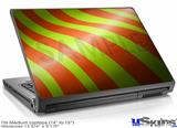 Laptop Skin (Medium) - Two Tone Waves Neon Green Orange