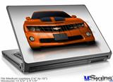 Laptop Skin (Medium) - 2010 Chevy Camaro Orange - Black Stripes