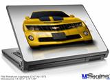 Laptop Skin (Medium) - 2010 Chevy Camaro Yellow - Black Stripes