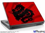 Laptop Skin (Medium) - Oriental Dragon Black on Red