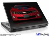 Laptop Skin (Medium) - 2010 Chevy Camaro Jeweled Red - Black Stripes on Black