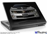 Laptop Skin (Medium) - 2010 Chevy Camaro Silver - Black Stripes on Black