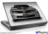 Laptop Skin (Medium) - 2010 Chevy Camaro Silver - Black Stripes