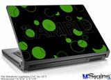 Laptop Skin (Medium) - Lots of Dots Green on Black