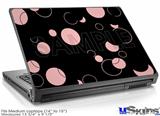 Laptop Skin (Medium) - Lots of Dots Pink on Black