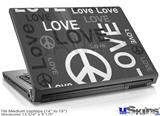 Laptop Skin (Medium) - Love and Peace Gray