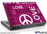 Laptop Skin (Medium) - Love and Peace Hot Pink