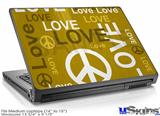 Laptop Skin (Medium) - Love and Peace Yellow