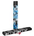 Skin Decal Wrap 2 Pack for Juul Vapes Checker Skull Splatter Blue JUUL NOT INCLUDED