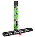 Skin Decal Wrap 2 Pack for Juul Vapes Checker Skull Splatter Green JUUL NOT INCLUDED