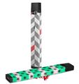 Skin Decal Wrap 2 Pack for Juul Vapes Chevrons Gray And Coral JUUL NOT INCLUDED