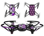 Skin Decal Wrap 2 Pack for DJI Ryze Tello Drone Purple Checker Skull Splatter DRONE NOT INCLUDED