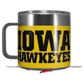 Skin Decal Wrap for Yeti Coffee Mug 14oz Iowa Hawkeyes 01 Black on Gold - 14 oz CUP NOT INCLUDED by WraptorSkinz