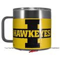 Skin Decal Wrap for Yeti Coffee Mug 14oz Iowa Hawkeyes 02 Black on Gold - 14 oz CUP NOT INCLUDED by WraptorSkinz