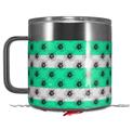 Skin Decal Wrap for Yeti Coffee Mug 14oz Kearas Daisies Stripe SeaFoam - 14 oz CUP NOT INCLUDED by WraptorSkinz