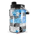 Skin Decal Wrap for Yeti Half Gallon Jug Checker Skull Splatter Blue - JUG NOT INCLUDED by WraptorSkinz