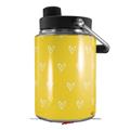 Skin Decal Wrap for Yeti Half Gallon Jug Hearts Yellow On White - JUG NOT INCLUDED by WraptorSkinz