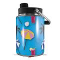 Skin Decal Wrap for Yeti Half Gallon Jug Beach Party Umbrellas Blue Medium - JUG NOT INCLUDED by WraptorSkinz