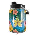 Skin Decal Wrap for Yeti Half Gallon Jug Beach Flowers 02 Blue Medium - JUG NOT INCLUDED by WraptorSkinz