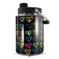 Skin Decal Wrap for Yeti Half Gallon Jug Kearas Hearts Black - JUG NOT INCLUDED by WraptorSkinz