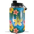 Skin Decal Wrap for Yeti 1 Gallon Jug Beach Flowers 02 Blue Medium - JUG NOT INCLUDED by WraptorSkinz