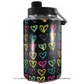 Skin Decal Wrap for Yeti 1 Gallon Jug Kearas Hearts Black - JUG NOT INCLUDED by WraptorSkinz