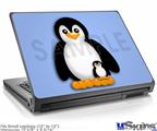 Laptop Skin (Small) - Penguins on Blue