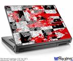 Laptop Skin (Small) - Checker Skull Splatter Red