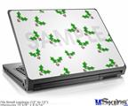 Laptop Skin (Small) - Holly Leaves on White