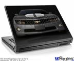 Laptop Skin (Small) - 2010 Chevy Camaro Cyber Gray - White Stripes on Black