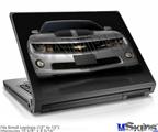 Laptop Skin (Small) - 2010 Chevy Camaro Silver - Black Stripes on Black