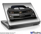 Laptop Skin (Small) - 2010 Chevy Camaro Cyber Gray - White Stripes