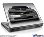 Laptop Skin (Small) - 2010 Chevy Camaro Silver - Black Stripes