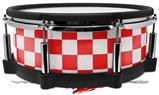 Skin Wrap works with Roland vDrum Shell PD-140DS Drum Checkered Canvas Red and White (DRUM NOT INCLUDED)